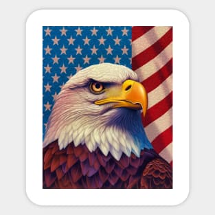 USA America Fourth of July Op Art Bald Eagle July 4th Sticker